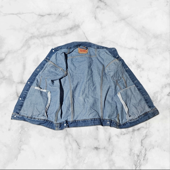 Vtg 90s Levi's Strauss Trucker Denim Jean Vest Jacket Biker Classic Sz XL Bomber - Picture 7 of 10